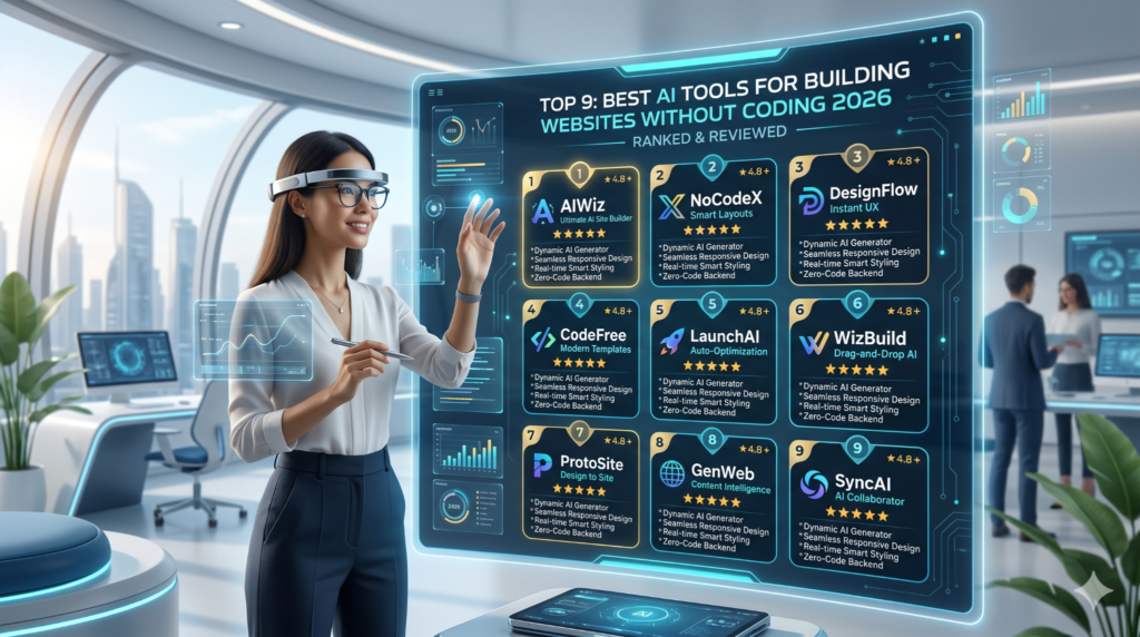 best AI tools for building websites without coding